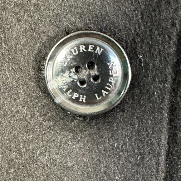 Lauren Ralph Lauren Black Label Wool Peacoat Womens 8 Black Tab Front Button NEW - Picture 5 of 13